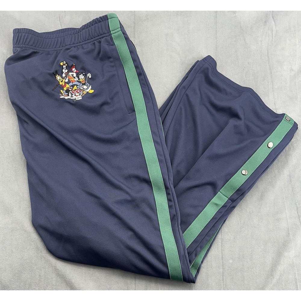Disney Track Pants Mens 2XL Goofy Donald Pluto Mickey Snap Buttons Golf